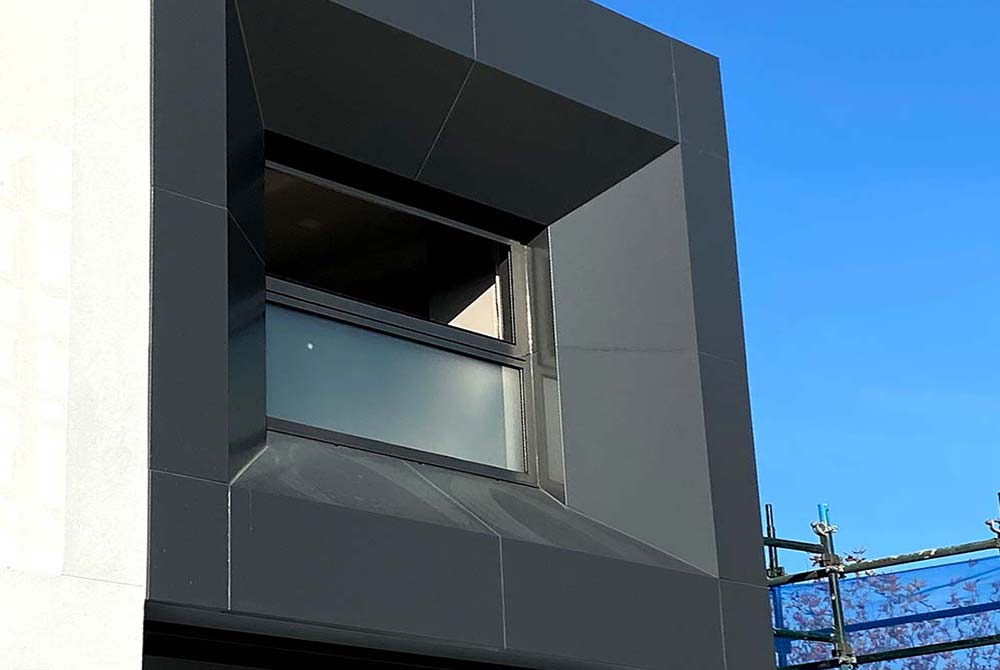 cladding window frame, black residential cladding, metal cladding system