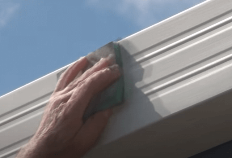 prereparing colorbond guttering for paint, sanding colorbond guttering
